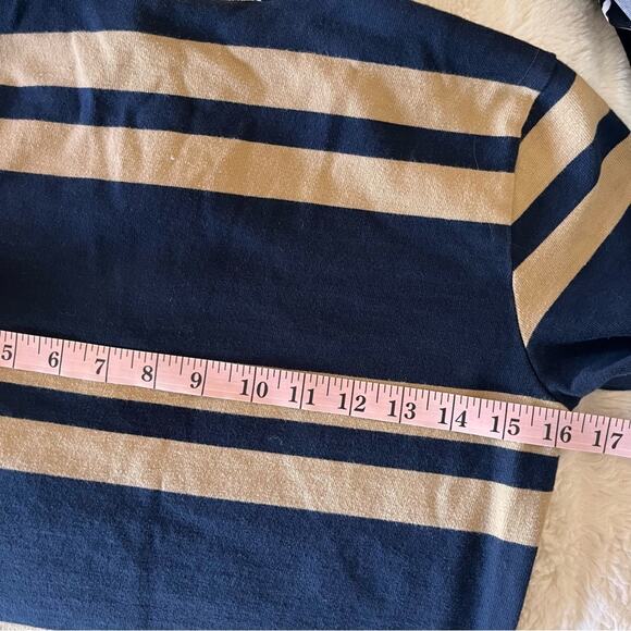Old Navy ‘94 Reissue Tan Navy Rugby Shirt Dress pockets kids girls size L 10-12 - Picture 5 of 9
